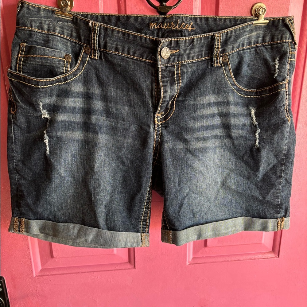 Maurices Women's Blue Stretch Denim Shorts